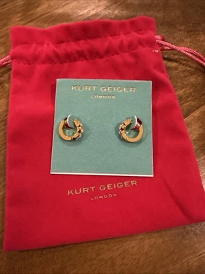 Новый с Ярлыками KURT GEIGER LONDON прозрачный кристалл Huggie обруч серьги $48 - Изображение 1 из 4