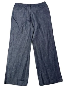 Trixie + Lulu Women's Size 12P 12 Petite Blue Chambray Pants 31"Waist x 29.5"Ins - Picture 1 of 24