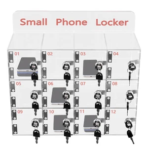 Armario de almacenamiento de 12 ranuras acrílico para teléfono celular armario con llaves transparente ¡NUEVO! - Imagen 1 de 15