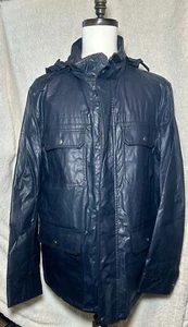 COACH WYATT FIELD HERREN WACHSJACKE MARINEBLAU - GEFÜTTERT - PACKBARE KAPUZE GR. XL - Bild 1 von 11