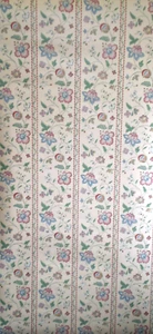 Vintage Blue, Pink, Cranberry, Green & Tan Jacobean Floral Stripe 999-4022 - Picture 1 of 14