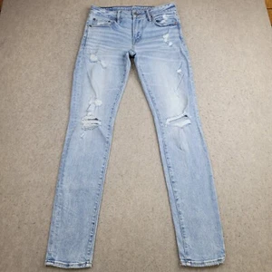 American Eagle Airflex Skinny Jeans Herren 30x34 helle Waschung blau distressed - Bild 1 von 11