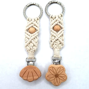 Womens Girls Macrame Boho Hat Carrier Clips for Beach Tote Bags - 2-Pack - Picture 1 of 9