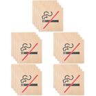 20 Pcs Rectangular No Smoking Signs for Restaurant Wooden Car