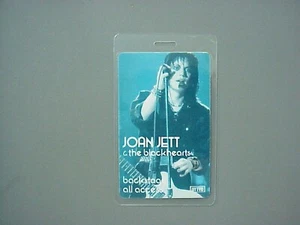 Joan Jett & the Blackhearts backstage pass Laminated Blue with photo of Joan - Picture 1 of 1