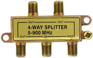 Divisor de video 4 vías chapado en oro 100db. Conector adaptador de 5 a 900 MHZ - Imagen 1 de 2