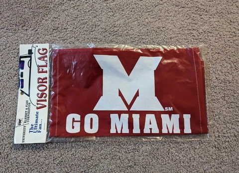 Miami University Ohio Redhawks Car visor flag. New in bag Cover