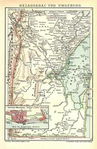 1897 Antica Mappa = MAPUTO Mozambico Delagobai LORENZO MARQUEZ Africa = Old MAP - Bild 1 von 1