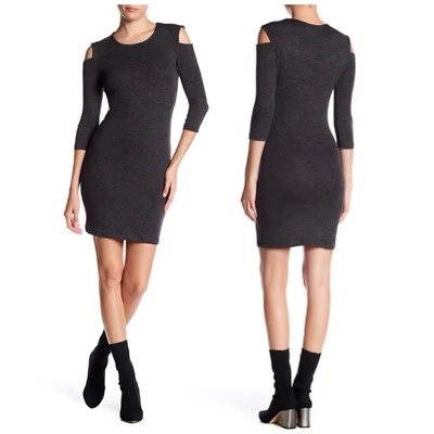 New French Connection Sweater Cold Shoulder Dress (Size L)  - Image 1 of 4