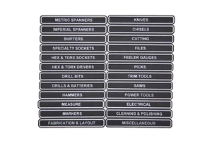 Kincrome Magnetic Tool Chest Drawer Label Plaques - EVA Trays - Expansion Set 24 - Picture 1 of 6