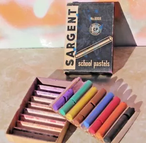 Vintage Sargent #6008 School Pastels Original Box, 8 colors FREE SHIP! - Picture 1 of 7