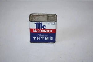 Vintage McCormick Powdered Thyme Tin Full Factory Sealed 1oz. EUC - Picture 1 of 2