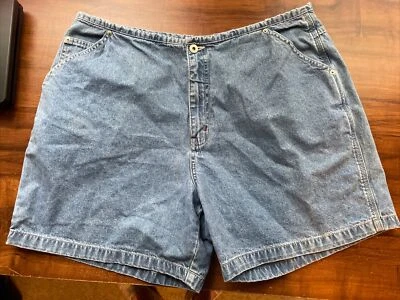 Carolina Blues Plus 木匠短裤女式 18W 码蓝色牛仔高 36x6 二手状况完好 — 第 1/4 张图片