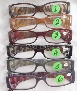 READING GLASSES RECTANGULAR FRAMES W/ ZEBRA ARMS 6 DEEP RICH COLORS - Picture 1 of 9