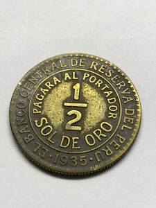 1935 Peru 1/2 Sol Fine #10015