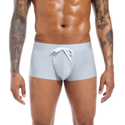 Para hombres Calzoncillos de Natación Bañador Sexy Tiro Bajo Bikini Playa Pantalones Cortos Traje de Baño Foto 1 de 4