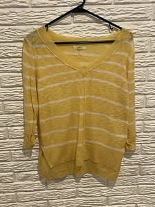 Jersey ligero a rayas blancas Maurices amarillo snd. Mujer Talla Pequeña - Imagen 1 de 3