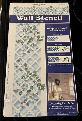 Plaid Wall Stencil Kit Stencil Decor PLAID 26611 Trellised Ivy New 3pc 18” - Image 1 of 4