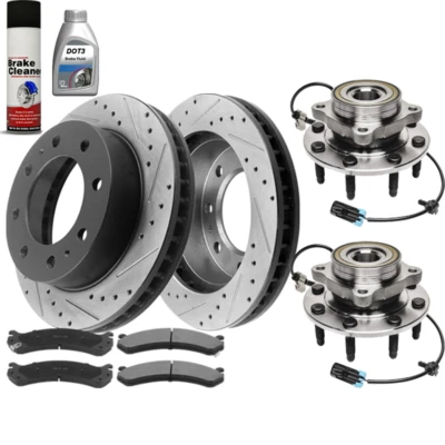 Kit de rotores de frenos limpiador de frenos buje de rueda delantera para Silverado Sierra HUMMER H2 Foto 1 de 4