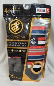 RocaWear 4 Performance Boxer Briefs S Black Gray Red Blue Stretch, Wicking Soft - Picture 1 of 5