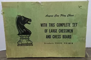 Juego de imprimación de ajedrez Drueke's vintage cualquiera puede jugar ajedrez en caja completa - Imagen 1 de 16