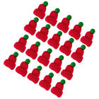  20 Pcs Handmade Decor Christmas Mini Santa Hat Hats Knit Top Accessories