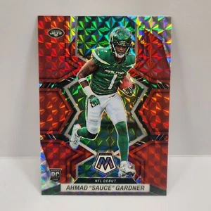 2022 Panini Mosaic Sauce Gardner RC 289 Red Prizm Paraellel New York Jets Rookie - Picture 1 of 2