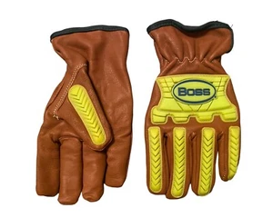 Boss Xtreme AR Top Grain Brown Goatskin Leather Drivers Glove With Oil Armor - M - Picture 1 of 2