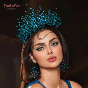 Elegante corona nupcial de diamantes de imitación boda peluca festival fiesta joyería para el cabello - Imagen 1 de 38