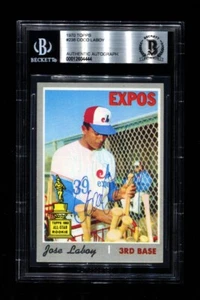 1970 TOPPS JOSE COCO LABOY #238 EXPOS SIGNED AUTO BECKETT BAS - Picture 1 of 2