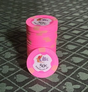 20 qty, $.50 Isle of Capri, Kansas City Casino Chips, Paulson New-Uncirculated - Picture 1 of 4