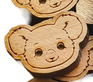 10 x cara de koala - 15 mm x 11 mm - cabujones de madera - Imagen 1 de 2