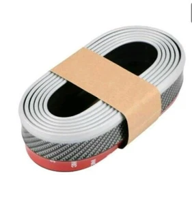 White side/carbon fiber-Front Bumper Lip Splitter Body Spoiler Universal-2.5m - Picture 1 of 2