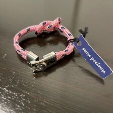 Vineyard Vines Silver Whale Cord Bracelet Pink Blue Knotted Toggle Size M