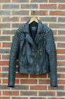 *STUNNING* WALKER All Saints Leather Jacket Ladies Biker Black UK12 US8 EU40 2