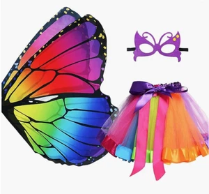 D.Q.Z Kids Fairy Butterfly-Wings Costume for Girls Halloween Butterfly Costumes - Picture 1 of 7