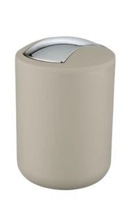 WENKO Schwingdeckel Eimer Brasil 2 L Taupe S Kosmetik Müll Abfall Bad Küche WC - Bild 1 von 6