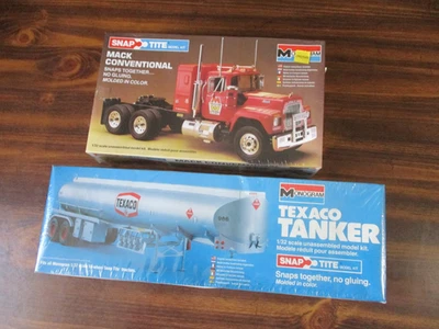 Vintage Monogram Snap Tite Mack Conventional/Tanker Trailer 1/32 Model Kit - Image 1 of 4