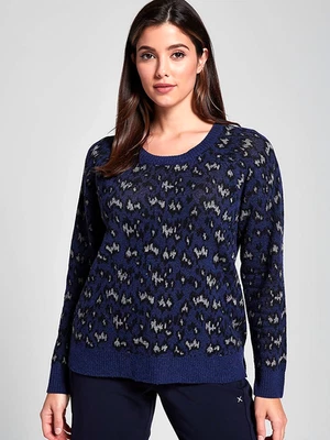 Nuevo con etiquetas Suéter Athleta Talla 3X Azul Marino Espino Texturizado Crew Mezcla Lana #982835 Foto 1 de 4