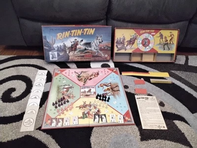 VINTAGE 1955 TRANSOGRAM RIN-TIN-TIN GAME COMPLETE EXCELLENT BASED ON T.V. SHOW - Image 1 of 4