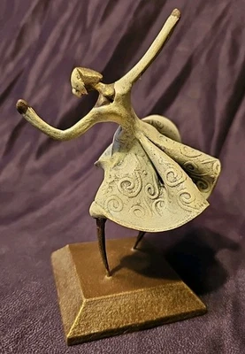 Figura Bailarina Bomba y Plena Arte Popular Puerto Rico Enrique Cabrera 5.5" Rara Usada en Excelente Condición Foto 1 de 4