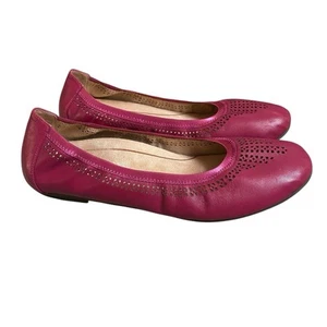 Vionic Ballet Flats 9.5 EU 40 Pink Fuchsia Comfort Orthopedic Perforated Leather - Picture 1 of 12