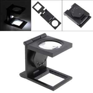 Glass Lens Folding Magnifier Foldable LED Light Magnifier  Textiles Testing - Picture 1 of 12