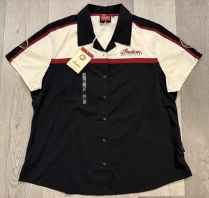 Indian Motorcycle Women’s Short Sleeve Embroidered Button Shirt - XXL 2XL - Picture 1 of 6