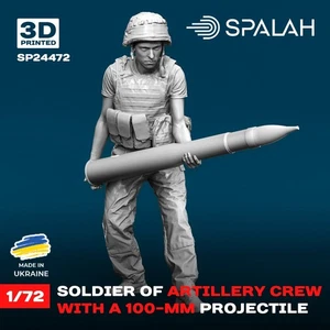 Soldier of artillery Crew with 100-mm projectile Scale Figure Model 1:72 SP24472 - Picture 1 of 3
