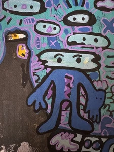 HASWORLD ORIGINAL ABSTRACT POP Neo Raw EXPRESSIONIST STREET ART CLOUD MAN - Picture 1 of 5