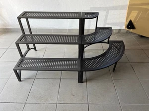Blumenbank -  2 Teile - Blumentreppe - Blumenregal - Metall - Braun - Wetterfest - Bild 1 von 4