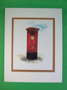 Vintage British Red Pillar Royal Mail Post Box Print Artwork Wall Art - 1989 - Bild 1 von 8