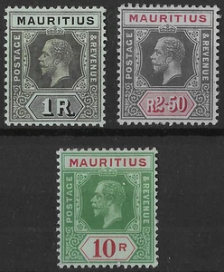 Mauricio 1913-22 GV 1R, 2R50 y 10R Die II como nuevo (3v) - Imagen 1 de 2