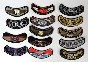 Harley Davidson PATCH HARLEY Owners Lot of 14 Group HOG Rocker Patch Brand Set 2 - Picture 1 of 7